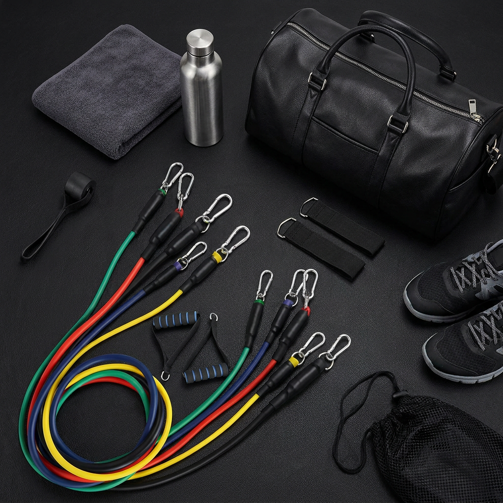 Resistance bands set styled product scene